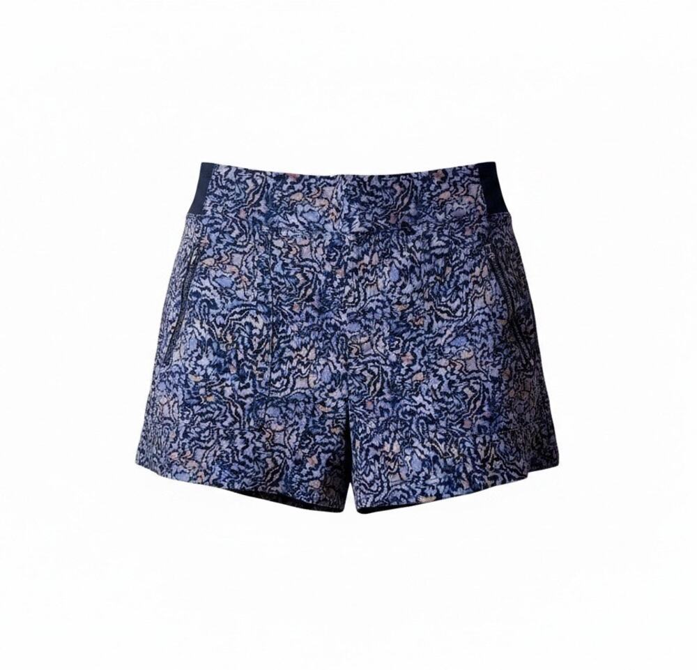 Athleta Women’s Size 10 Printed Hiking Shorts Zip Pockets Stretch Activewear